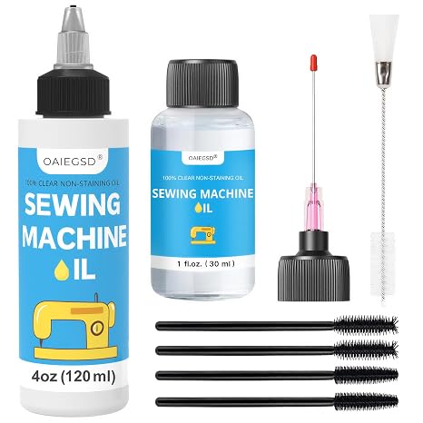 4oz&1oz Sewing Machine Oil and Cleaning Kit with Applicator & Brush