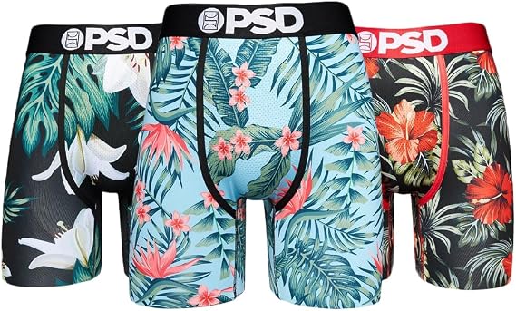 PSD Mens Underwear The Tropics Boxer Brief 3 Pack, XL