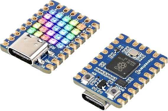 RP2040 RGB LED Matrix Tiny MCU Board Based On Raspberry Pi RP2040 Microcontroller Chip with 55 RGB LED Matrix for Colorful Lighting Display, with USB Type-C Port,Support Arduino,C/C++, MicroPython