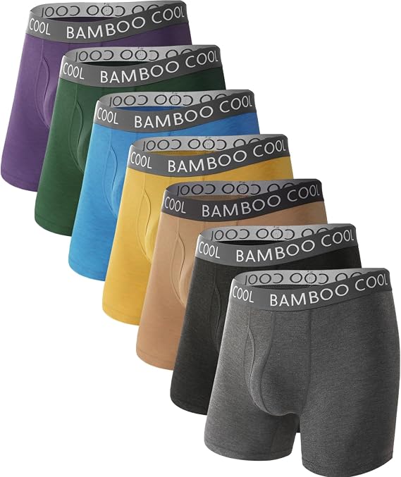 BAMBOO COOL Men's Cooling Underwear Ultra Soft Breathable Boxer Briefs Pack