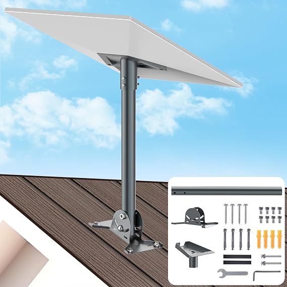 Starlink Gen 3 Pole Mount Kit 360° Adjustable Pivot Roof Mount for Starlink Gen 3 Pipe Adapter Long Wall Mount for Starlink Internet Compatible with Gen3 / V3 Starlink Standard Dishes