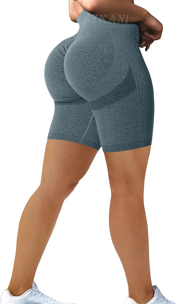 Scrunch Butt Lifting Seamless Shorts for Women High Waist Tummy Control Workout Biker Shorts Ruched Booty Lifting Leggings