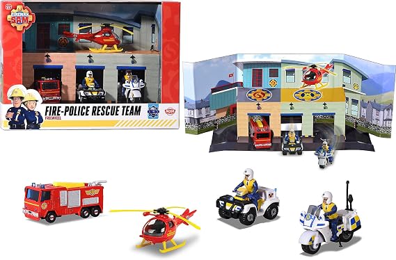 Dickie Toys 203093008 Sam Fire Rescue Team Set, Multi-Colour