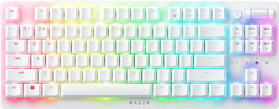 Razer DeathStalker V2 Pro Tenkeyless White Edition Linear Optical Switch Gaming Keyboard Thin Optical Switch Wireless 2.4GHz Bluetooth Type-C Chroma English DeathStalker Buo2 Pro Numeric Keyless