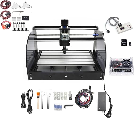 CNCTOPBAOS CNC 3018-PRO-MAX 3 Axis Desktop DIY Mini Wood Router Kit PCB PVC Milling Engraver Engraving Carving Machine GRBL Control with Offline Controller with Limit Switches&E-Stop