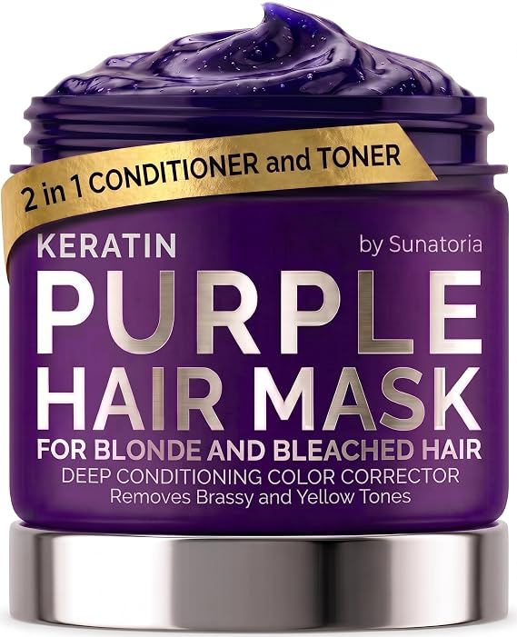 SUNATORIA Purple Hair Mask for Blonde & Bleached Hair - 8.5 Fl Oz