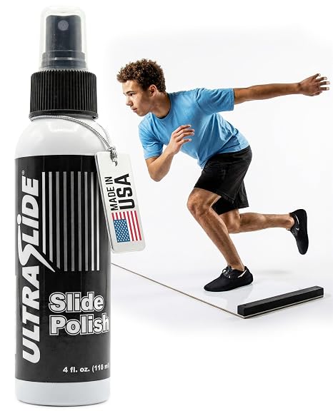 Lubricant Spray - 4oz Slide Board Polish - Odorless, Water Based, Multi-Surface Lubricant. Multi-Purpose - Exercise Equipment, Slide Boards, Tiles, Flooring - Surface Care. Made in USA