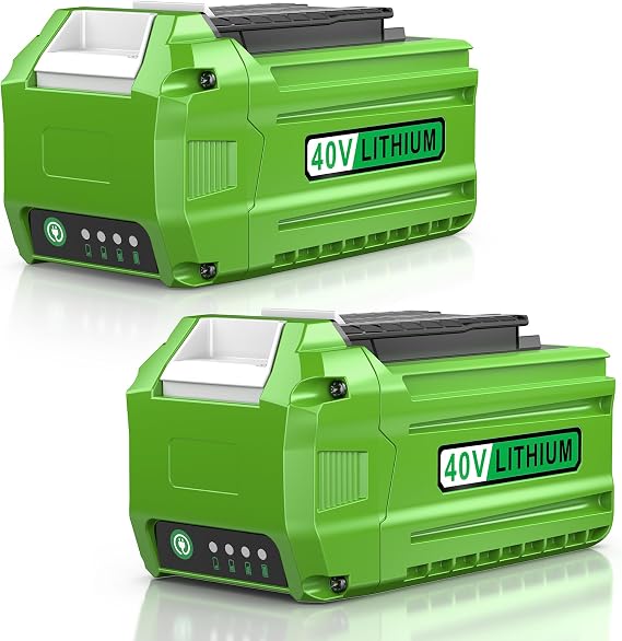 Futurebatt 2-Pack 6.0Ah 40V Battery for GreenWorks 29252 29462 29472 40-Volt G-MAX Cordless Power Tools 20642 21242 22262 22272 25312 25322 27062 (Not Fit Gen 1)