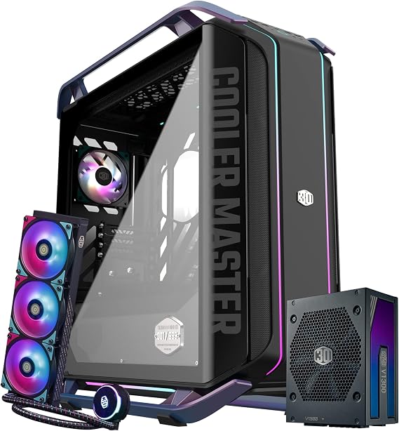 Cooler Master 30th Year Anniversary Cosmos Infinity C700M E-ATX Full-Tower, PL360 Flux Close-Loop AIO CPU Liquid Cooler, V1300 Platinum, Mobius 120mm ARGB Fans Barebone (MCC-C700M-KHNN-SL1)