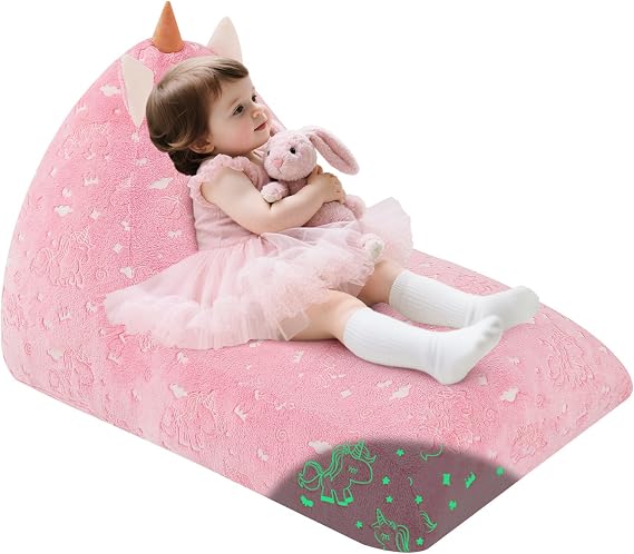 COMAX Unicorn Bean Bag Chairs for Kids, Kid Beanbag Chair with Filler