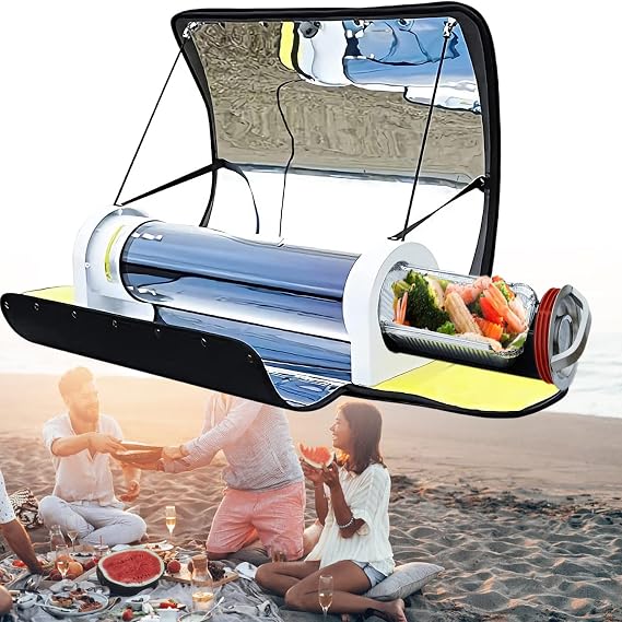 Solar Oven Portable Cooker - 4.5L Large Capacity Outdoor Stove with Thermometer for Camping, Backpacking, Hiking, Family Gatherings (Serves 5-8 People)