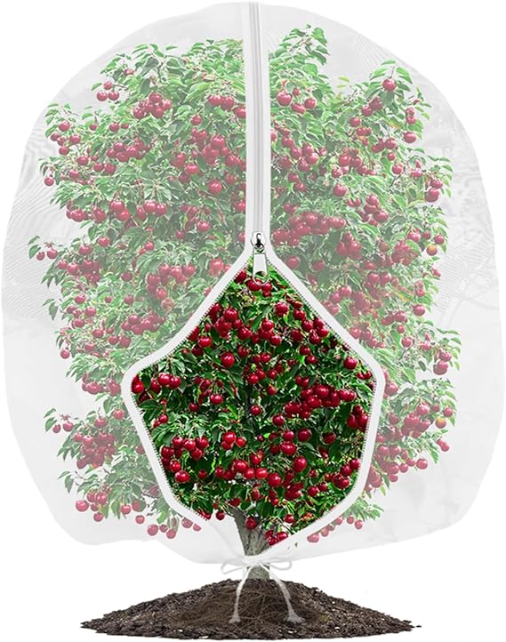 Garden Fruit Tree Netting With Zipper - 300cm X 300cm Protective Bird Cover for Blueberry, Vegetables, Flower and Strawberry Plants