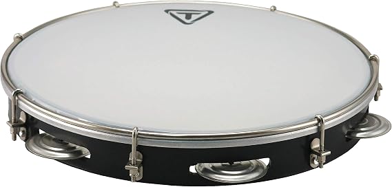 Tycoon Percussion TPD-12AB 12 Black ABS Pandeiro, Versatile Brazilian Drum for Samba, Choro & More, Durable High-Strength ABS Shell, Synthetic Head, Brushed Nickel Hardware