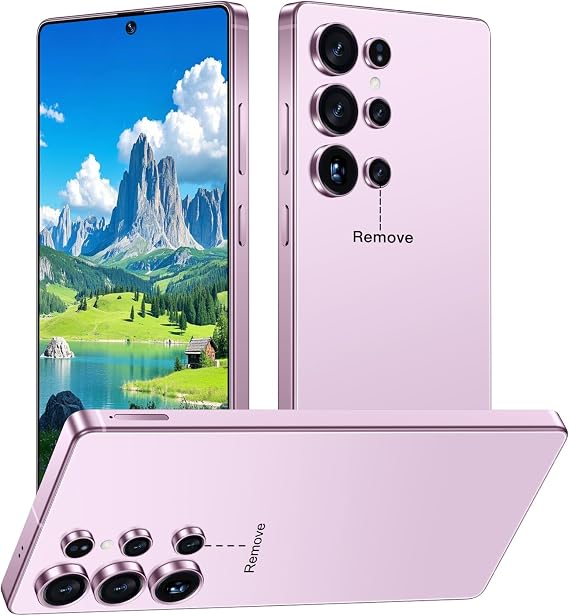 I25 Ultra 5G Unlocked Smartphone,16GB+512GB 7000mAh Fully Cell Phone for Android 14, 6.99" HD Screen Unlocked Cell Phone, 68MP+108MP Dual Camera/Dual SIM/Fingerprint (Pink)