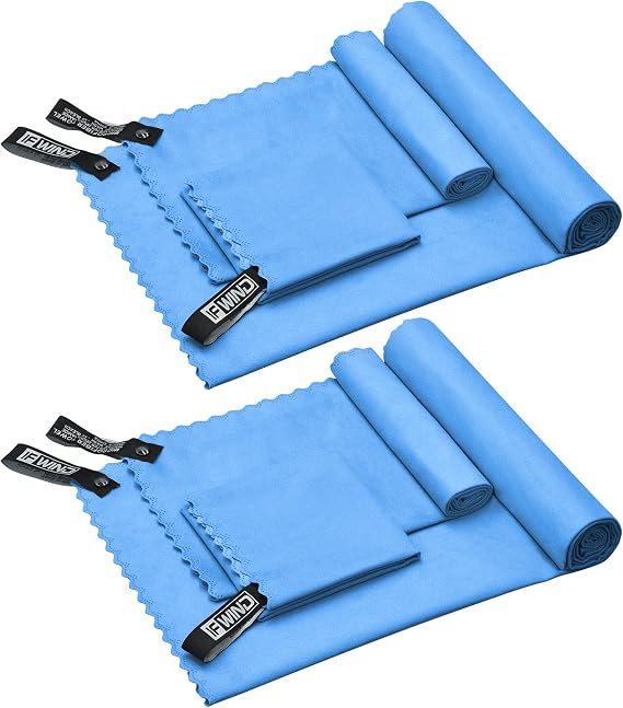 2 Sets(3 Size at 1 Set) Quick Dry Camping Towels,6 Pcs Microfiber Travel Towel,Lightweight Travel Fast Drying Towels for Men & Women,Sports, Yoga,Swim,Gym,Swimming Pool,Beach