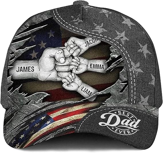Personalized Dad Cap with Kids Names, Custom Dad Hats for Men, Personalized Fathers Day Hat Gifts for Grandpa, Daddy