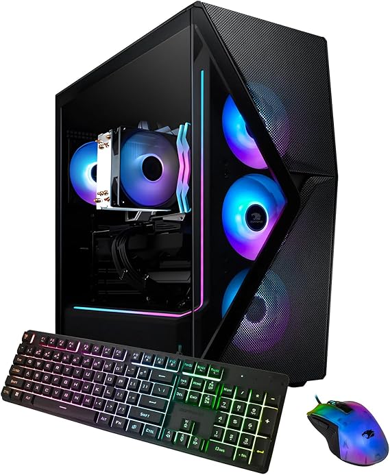 iBUYPOWER Element SE Gaming PC Desktop - AMD Ryzen 7 8700F, NVIDIA GeForce RTX 5060Ti 8GB, 32GB DDR5 RGB RAM, 2TB NVMe SSD, Gaming Keyboard & Mouse, Windows 11 Home