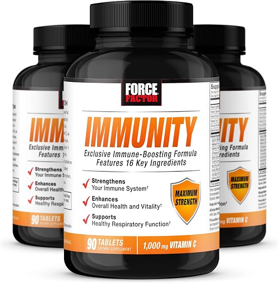 Force Factor Immunity, 3-Pack, Immune Support Booster with Elderberry and 1000mg of Vitamin C, Plus Vitamin D, Zinc, Probiotics, Antioxidants, and Echinacea for Immune Health Defense, 270 Tablets