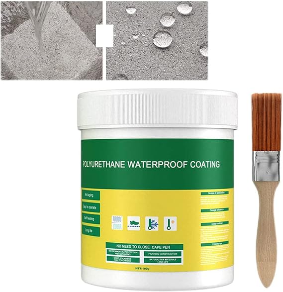Innovative Sealer Mighty Paste, Waterproof Coating Anti-Leakage Agent, Polyurethane Waterproof Coating, Super Strong Bonding Innovative Sealer Mighty Paste with Paint Brush (100g)