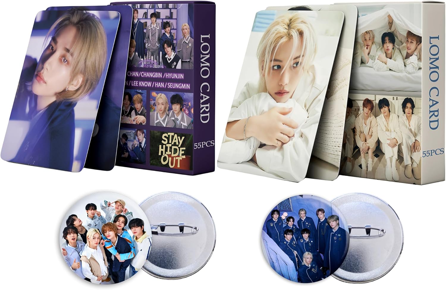 Stray Kids album magic school photocard Perfect day 2024 Photocards Album Stray Kids 110PCS Photo Cards 2 PCS Stray Kids album button pins Gift Lomo Cards Merch for Stray Kids Boys and Girls