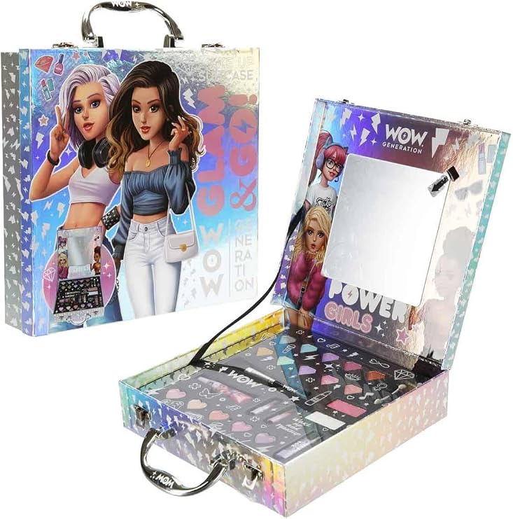 WOW Generation Glam & Go Aynalı Makyaj Çantası Seti, 6+ Yaş, Kız Çocuk Oyuncak, 22 Parça, Kilitli Taşınabilir Çanta