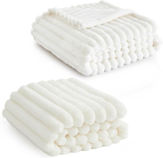 Bedsure Blankets Queen Size for Bed&Blankets Queen Size for Bed, White, 90x90 Inches