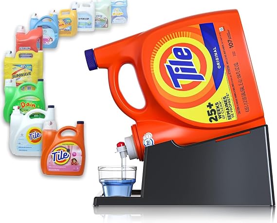 Liquid Laundry Detergent Holder Stand with Drip Tray - 1 Pack - Black