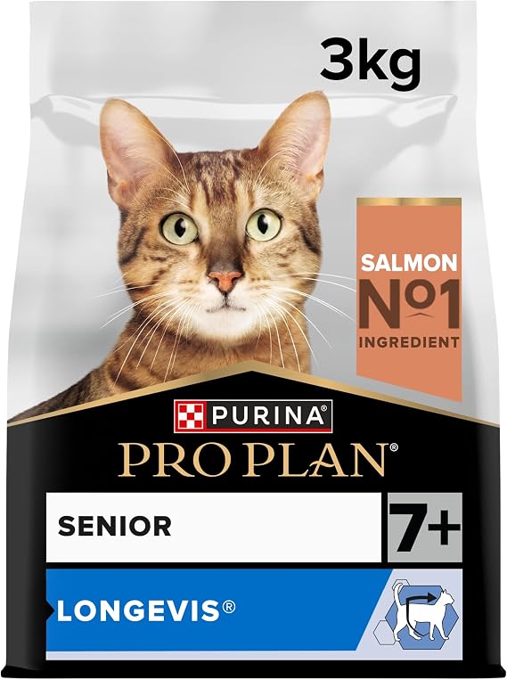 Pro Plan Original Senior Somonlu Kuru Kedi Maması 3 kg | Kıdemli Kedi Maması Somon Lezzeti - Hayati İşlev Desteği için Longevis Formülü - Sağlık Kedi - Lezzetli Yemekler