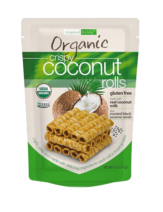 Tropical Fields Crispy Coconut Rolls (11oz) - Organic, Gluten Free, Dairy Free