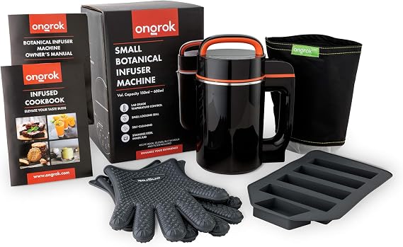 ONGROK Butter Maker & Oil Infuser Machine - Sleek Butter Machine with Simple Functionality, Electric Tincture Machine Kit for Edible Herbal Oil with all Accessories (Small)