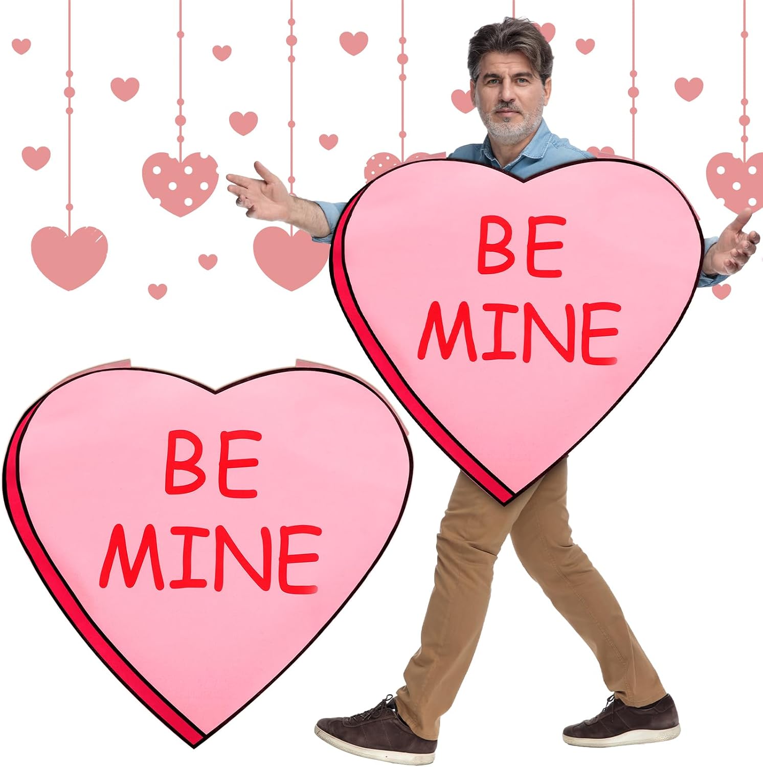 Chuarry Valentine Costume, Adults Heart Costume Valentine Anniversary Party Supplies for Women Men