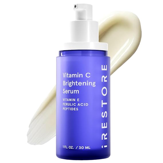 iRestore Vitamin C Brightening Serum Anti Aging Face Serum with 15% Ascorbic Acid, Vitamin E, Ferulic Acid, Peptide Complex & Hyaluronic Acid (Pack of 1)
