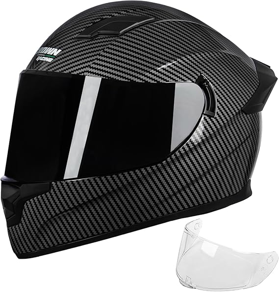 F-700 Full Face Motorcycle Helmet for Adults, DOT FMVSS 218 | DOT FMVSS 218 full face helmet with dual visor, ABS shell, EPS liner, ventilation, quick-release buckle and washable liner