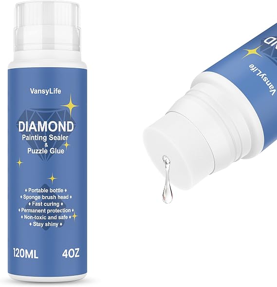 VansyLife Diamond Painting Sealer with Sponge Head, 120ML (4 OZ)