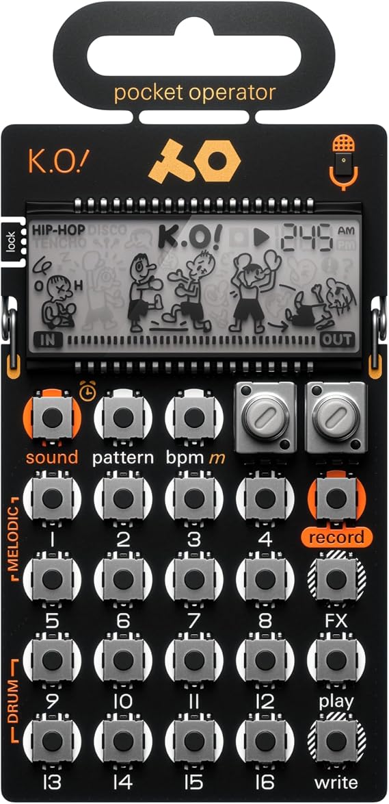 teenage engineering pocket operator PO-33 K.O.! micro sampler and drum machine with built-in microphone, sequencer and effects