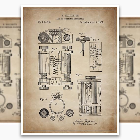 SnooozeWorks First Computer Patent Poster - Patent Wall Art, Unframed (Antique Parchment, 24"x36")
