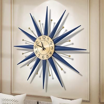 28 Inch Large Wall Clocks for Living Room Decor Mid Century Silent Non-Ticking Big Wall Clocks Metal Decorative Modern Home Decorations for Living Room,Bedroom,Dining Room,Office