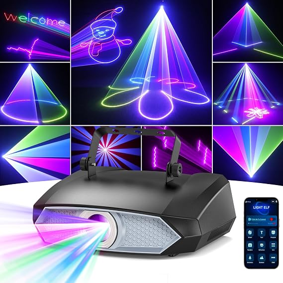 Disco Light Party Light, DIY 3D Animation Light with Bluetooth App, Animation DJ Disco Light and DMX512, Suitable for Party, Club, Bar, Halloween, Christmas [Energy Class E]