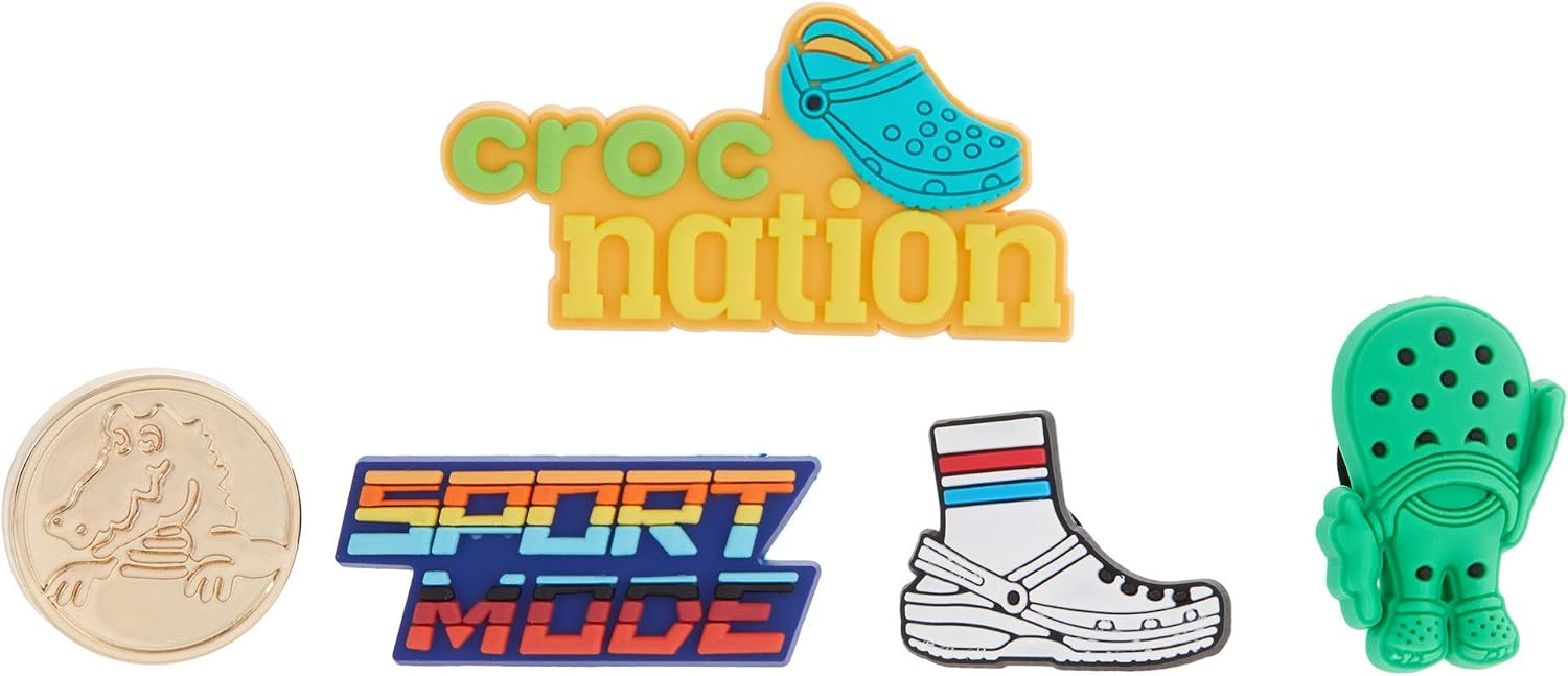 Crocs Fan 5 Pack Mens Multi Free Jibbitz Shoe Charm Crocs Fan 5 Piece Pack, multicolor