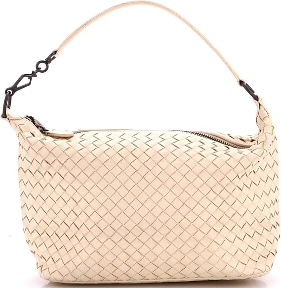Pre-Loved Zip Hobo Intrecciato Nappa Small, Neutral
