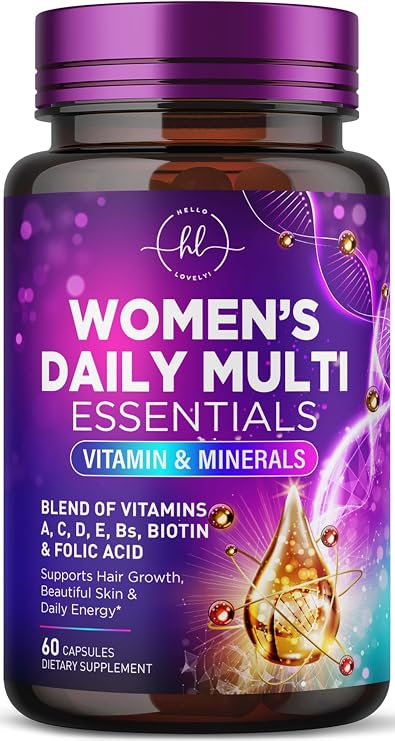 Multivitamin for Women - 3X Strength Daily Women Multivitamin, Vitamins A, D, C, E, Biotin, Folic Acid, Calcium, Iron, Complete Multi Vitamin for Beautiful Hair & Skin, Bottled in USA, 60 Capsules