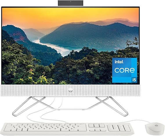 HP 2025 All-in-One Desktop | 24-CB100 | 23.8" 1920x1080 Touchscreen IPS | Intel-10 Core i5-1235U | 16GB DDR4 | 512GB SSD | Win11 Home | Wi-Fi 5 - Bluetooth 5-1080p HD Camera - Starry White