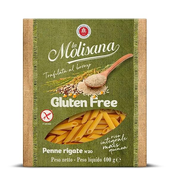 La Molisana Gluten Free Penne Pasta, 400 g, Premium Italian Gluten-Free Pasta Made with Brown Rice, Corn & Quinoa Flour, Firm Al Dente Texture, Perfect for Tomato & Cream Sauces, Healthy Gluten-Free Alternative, Made in Italy