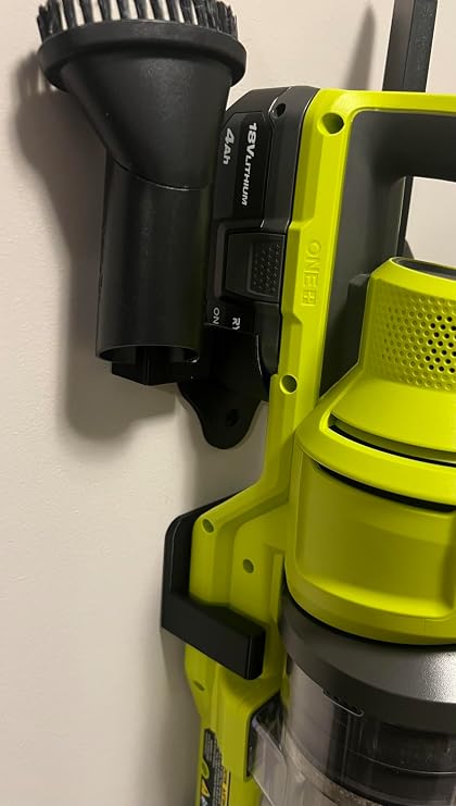 Generic Wall Mount Compatible with Ryobi ONE+ 18V Stick Vac - PCL & PBl Compatible - Battery Design - Black, MWJ88_0002