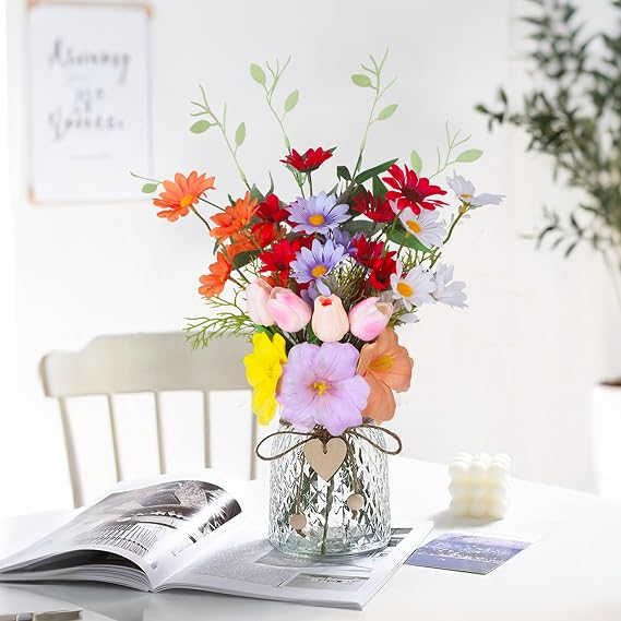 13 Pcs Artificial Flowers - Summer Rustic Patio & Garden Decor