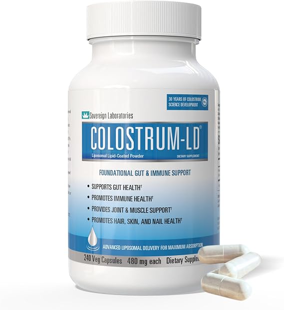 Colostrum-LD Capsules, Liposomal, Sovereign Laboratories, 240 Count