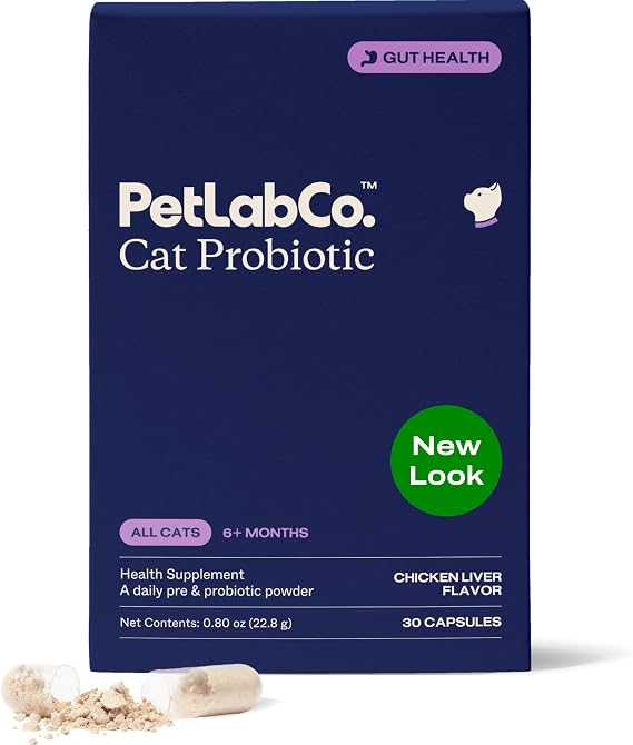 PetLab Co. Probiotics for Cats, Gut & Digestive Support, 30 Capsules