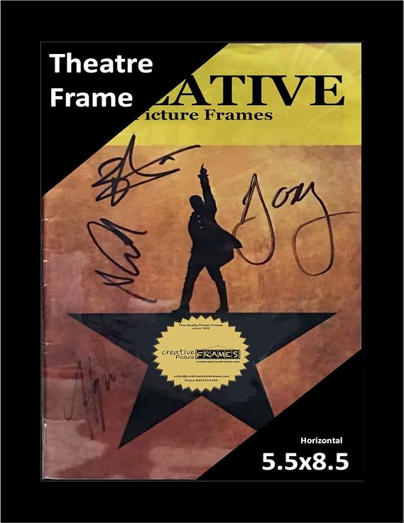 Creative Picture Frames [5.5x8.5bk] Black Theatre Frame, Holds 5.5x8.5-inch Media with Installed Hanger and Easel (Theatre Bill not Included)
