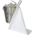 Original Collection, Bottle Cloth for Ice Buckets, Cotton, 42 cm, Corner Hole, Stitched Circle (White, Pack of 1)