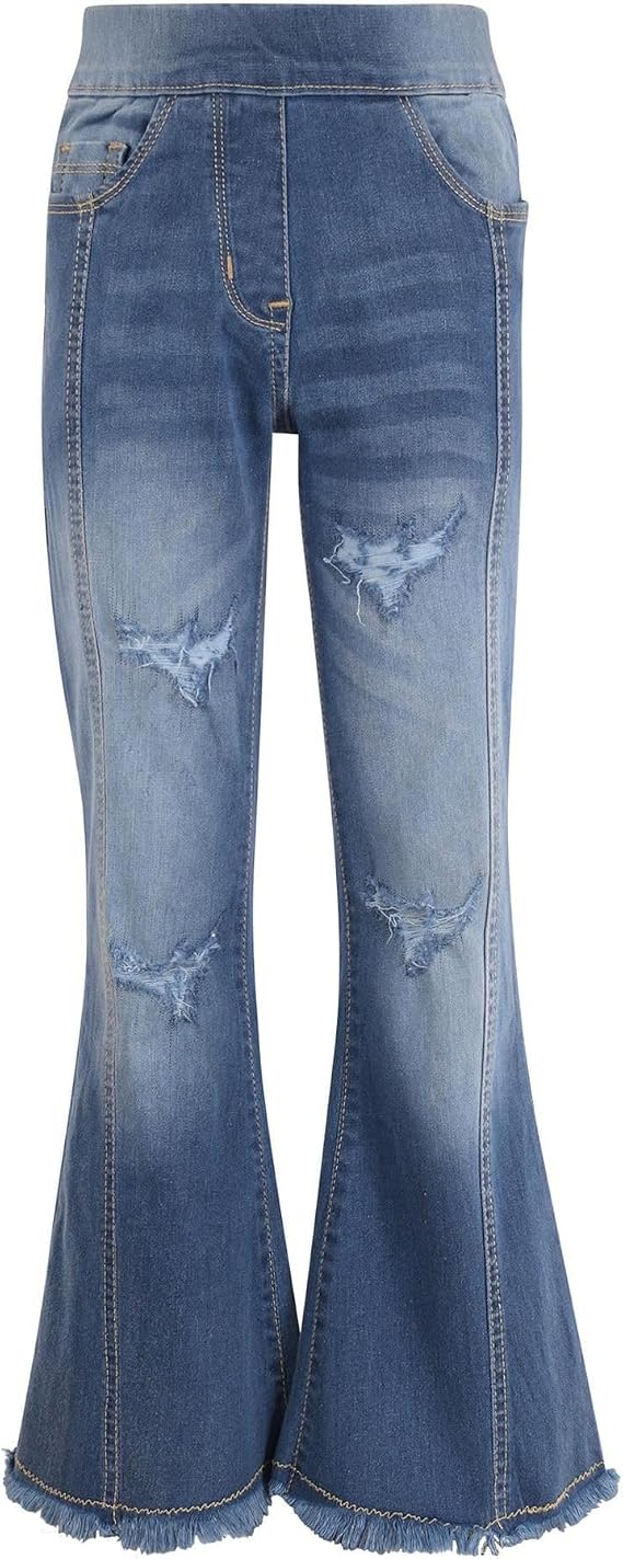 A2Z 4 Kids Girls Denim Jeans Comfortable Stretchy Jeggings Flared Bell Bottom Pants Lightweight Trousers Summer Jeans 5-14